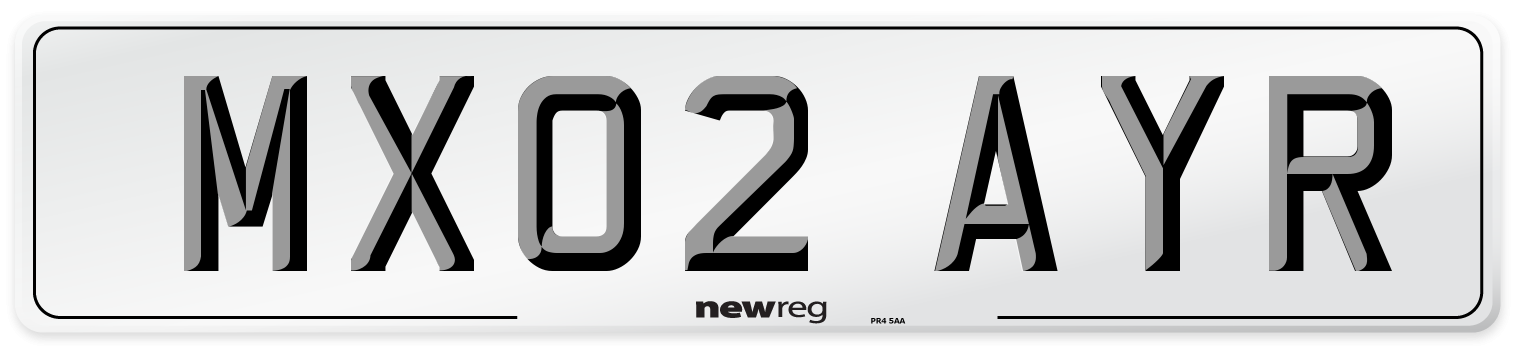 MX02 AYR Number Plate from New Reg